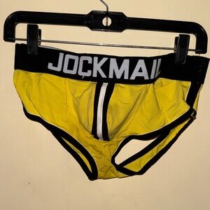 Jockmail Men's Yellow Briefs with Black Trim